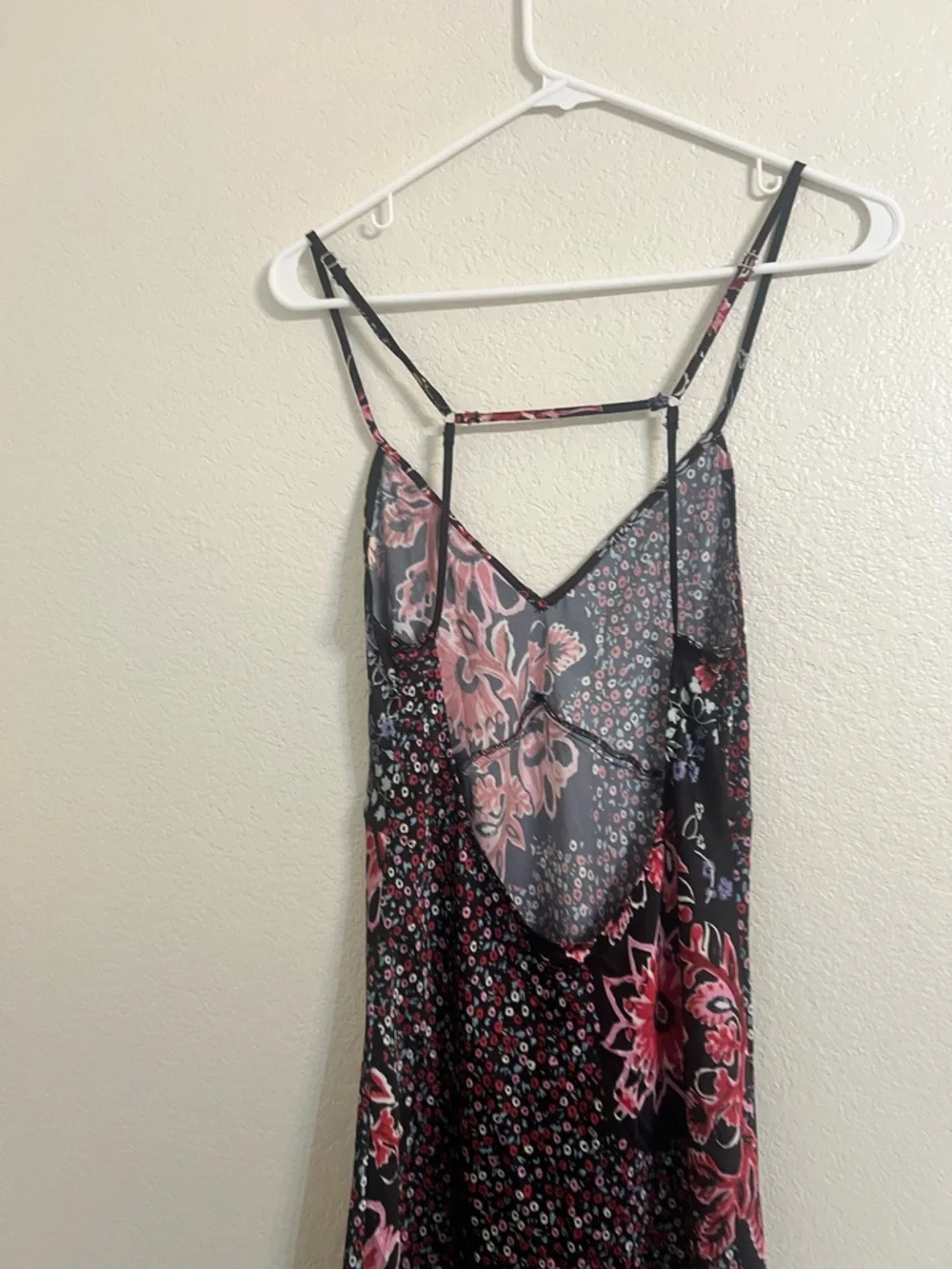 Free People Your Better Side Slip Midi Dress Color Black small floral patchwork - Picture 6 of 10